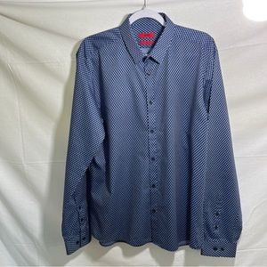 HUGO Boss NWOT Men’s Blue Patterned Button Down Extra Large Slim Fit Dress Shirt